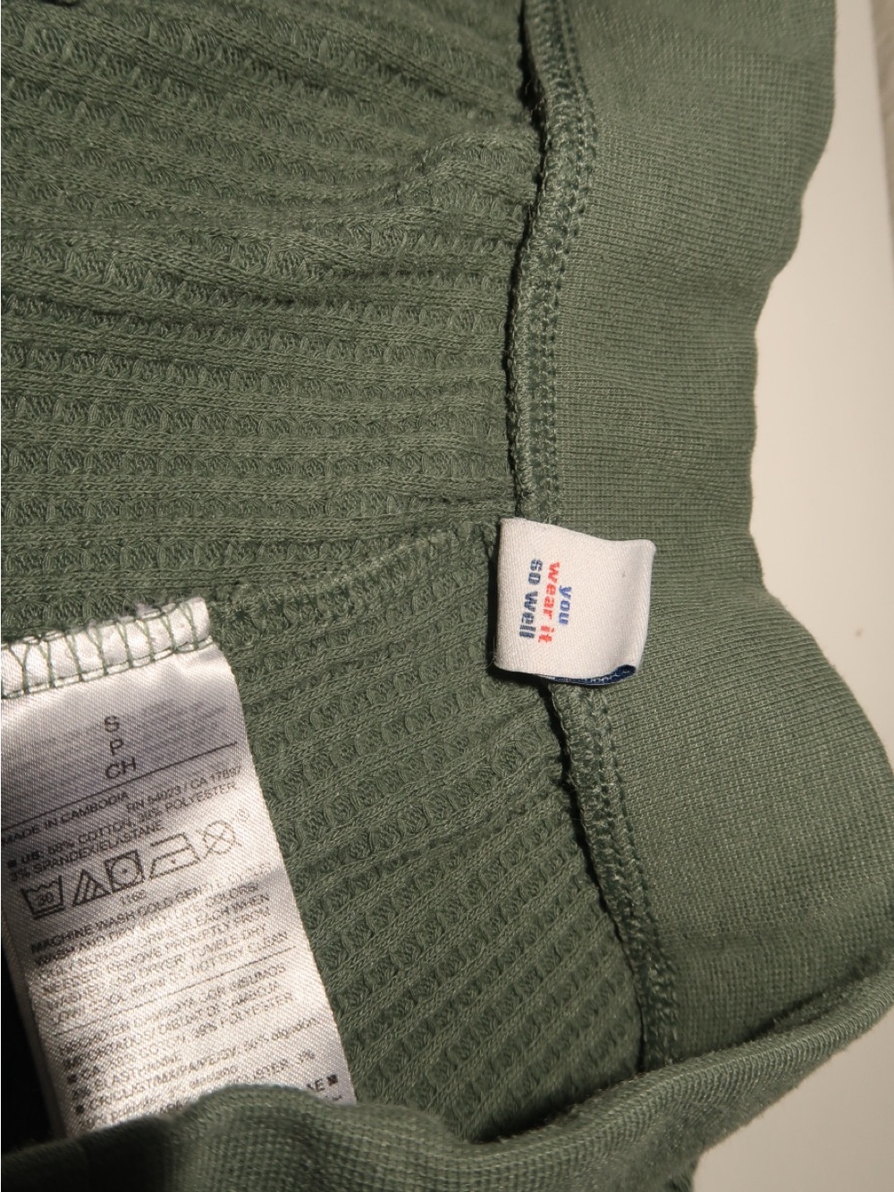 Old Navy Sage Green Waffle Knit Top - Picture 4 of 4